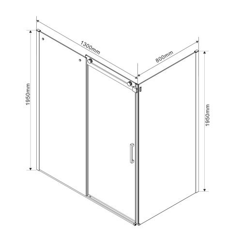 Душевой уголок, прямоугольный Como VSR-1C8013CL 1300х800х1950 цвет хром стекло прозрачное Vincea