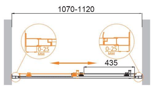 Дверь в проем MOLVENO-BF-1-110-P-Cr 1100x1900 Cezares