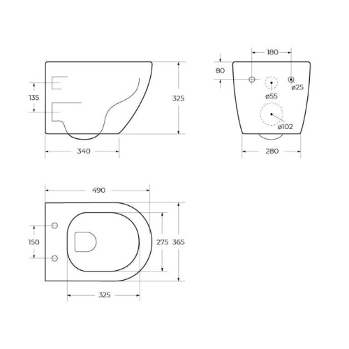 Чаша унитаза подвесного безободкового в комплекте с сиденьем Soft Close UNO BB3105CHR/SC BELBAGNO