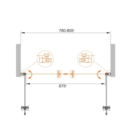 Дверь в проем. ECO-O-B-2-80-P-Cr 800x1900 Cezares