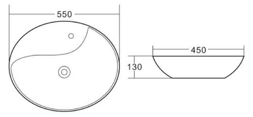 Раковина накладная керамическая   BB1370 BELBAGNO