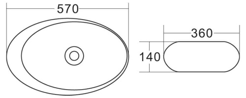 Раковина керамическая накладная, овальная  BB1396 BELBAGNO