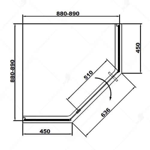 Душевой уголок RGW SV-81 трапеция   90*90*195 32328199-11 профиль Хром стекло Прозрачное 6 мм RGW