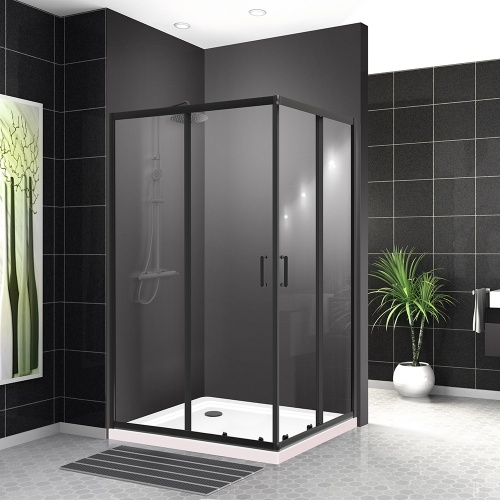 Душевой уголок прямоугольный UNO-195-AH-2-100/80-C-NERO 1000x800x1950 BelBagno