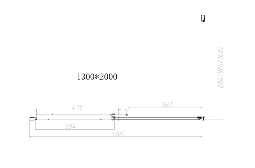 Душевой уголок Dice VSR-4D8013CL, 1300*800, хром, стекло прозрачное, , шт Vincea