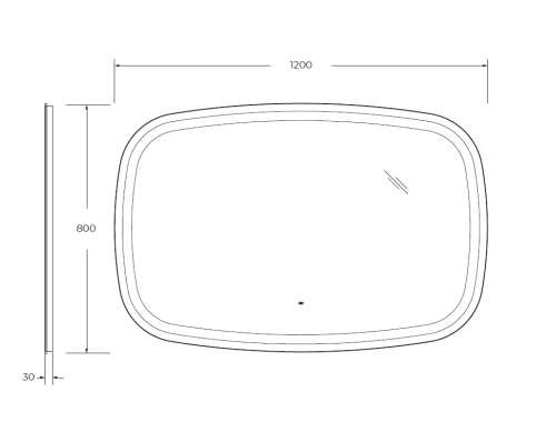 Зеркало со встроенной подсветкой и датчиком движения MOLVENO 120x80x3  CZR-SPC-MOLVENO-1200-800-MOV CEZARES