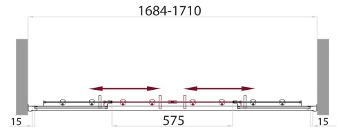 Дверь для ванны в проём UNO-VF-2-170/145-C-Cr 1700x1450 BelBagno