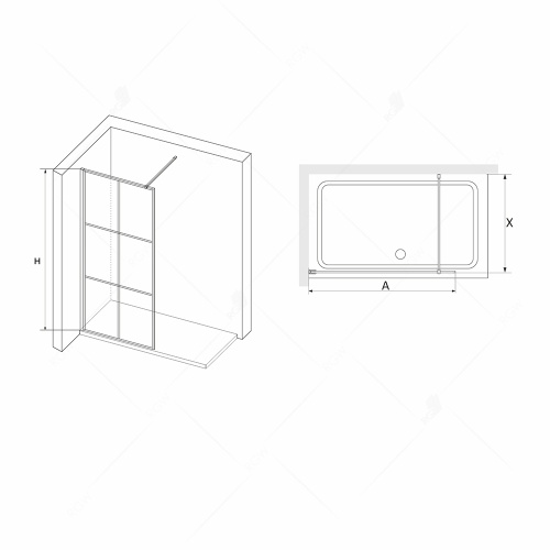 Душевая перегородка RGW WA-011B 110*200 35101111-84 профиль Чёрный стекло Прозрачное(Принт) 8 мм RGW