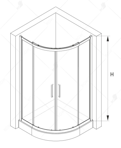 Душевой уголок RGW CL-54 полукруглый  90*90*185 32095499-11 профиль Хром стекло Прозрачное 5 мм RGW