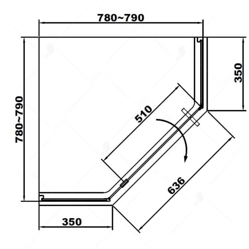 Душевой уголок RGW SV-81B трапеция   80*80*195 32328188-14 профиль Чёрный стекло Прозрачное 6 мм RGW