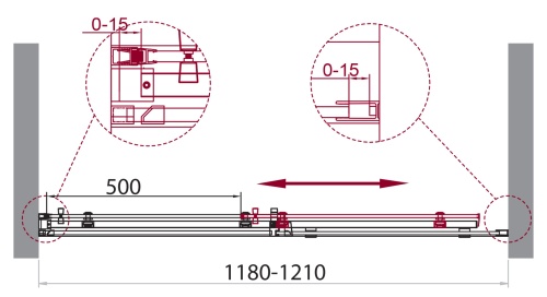 Дверь в проём с одной раздвижной створкой ACQUA-BF-1-120-C-Cr 1200x1950 BelBagno