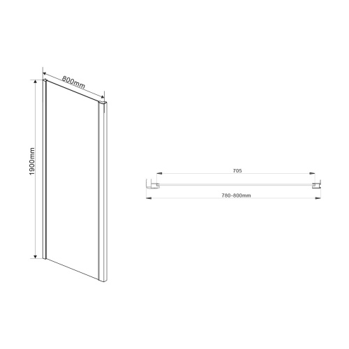 Душевой уголок, прямоугольный Intra VSR-1I901080CL 900/1000х800х1900 цвет хром стекло прозрачное Vincea