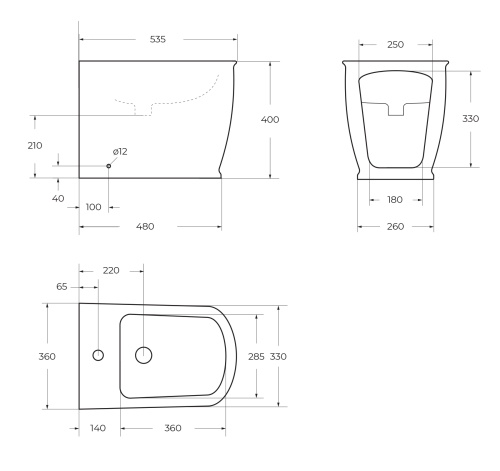 Биде напольное PRADO BB10150B BELBAGNO