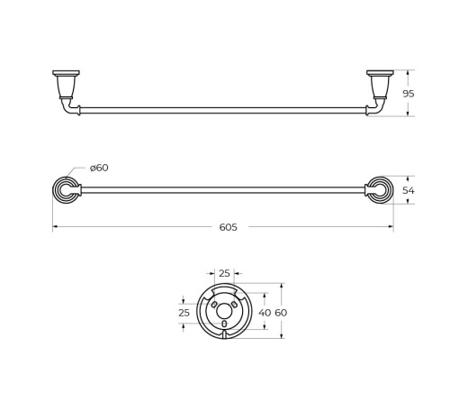 Полотенцедержатель настенный AM-E-2609-Br Бронза ART&MAX