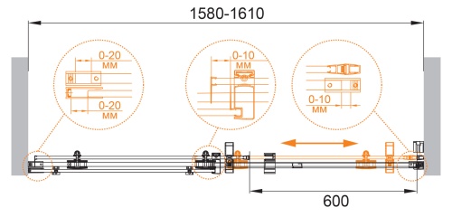 Дверь в проем. STYLUS-O-M-BF-1-160-C-Cr 1600х1950 Cezares