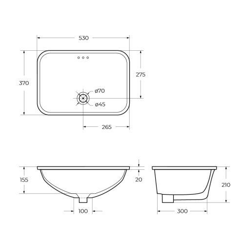 Раковина керамическая встраиваемая снизу  BB1006 BELBAGNO