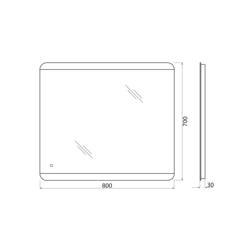 Зеркало с встроенным светильником и сенсорным выключателем SPC-CEZ-800-700-LED-TCH, 12W, 220-240V, 800x30x700 SPC-CEZ-800-700-LED-TCH   BelBagno