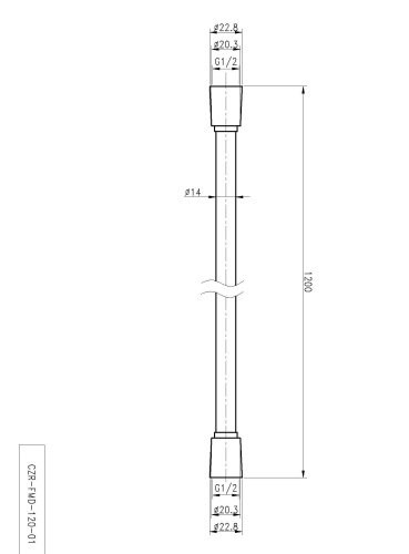Душевой шланг PVC, 120 см CZR-FMD-120-01 CEZARES