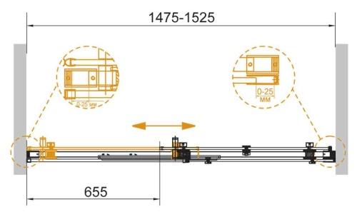 Дверь в проём STYLUS-SOFT-BF-1-150-C-Cr 1500x1950 CEZARES