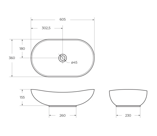 Раковина накладная керамическая   BB1404 BELBAGNO