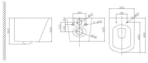 Чаша унитаза подвесного в комплекте с сиденьем дюропласт soft close DUE BB3103CHR/SC BELBAGNO