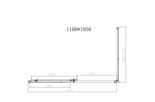 Душевой уголок Slim-N VSR-4SN8011CLB, 1100*800, черный, стекло прозрачное, , шт Vincea