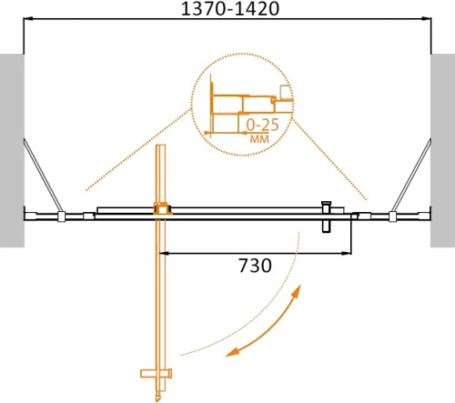 Дверь в проем MOLVENO-BA-12-100+40-C-Cr-IV 1400x1900 CEZARES