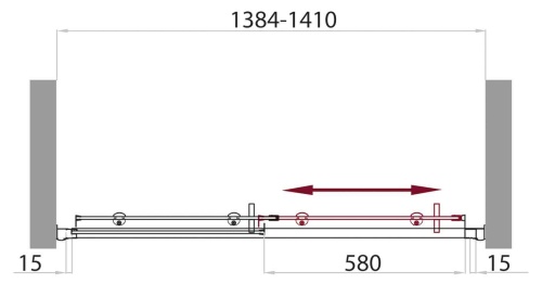 Дверь в проём с одной раздвижной створкой UNO-BF-1-140-C-Cr 1400x1850 BelBagno