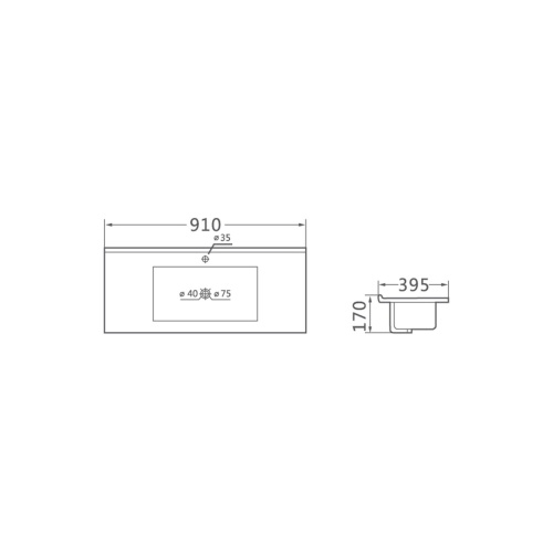 Керамическая раковина Mia Slim  VBS-13990S1 910х395х170 цвет белый Vincea