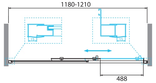 Дверь в проём  1200x1900 DUE-BF-1-120-C-Cr BELBAGNO