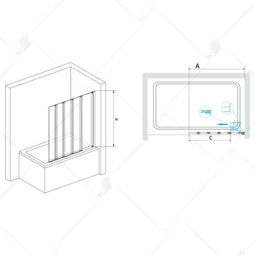 Шторка на ванну RGW SC-21 120*150 03112112-11 профиль Хром стекло Прозрачное 6 мм RGW