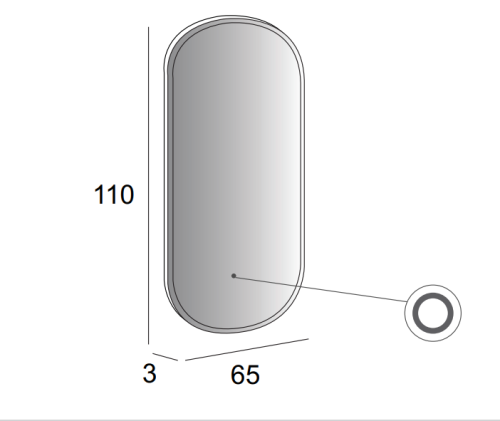 Зеркало со встроенной LED подсветкой ЗЕРКАЛА 65x110  45096 CEZARES