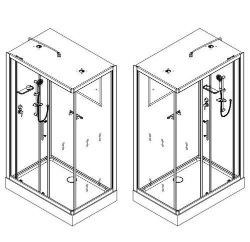 Кабина душевая ESBANO ESW-108 СKR (прозрачные)