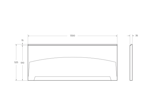 Передняя панель для акриловой ванны для установки ванны на ногах ECO-130-SCR-W37 1300x580 CEZARES