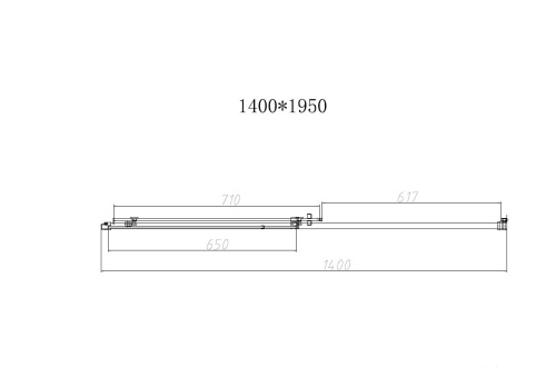 Душевая дверь Slim-N VDS-4SN140CLB 1400x1950 цвет черный стекло прозрачное Vincea