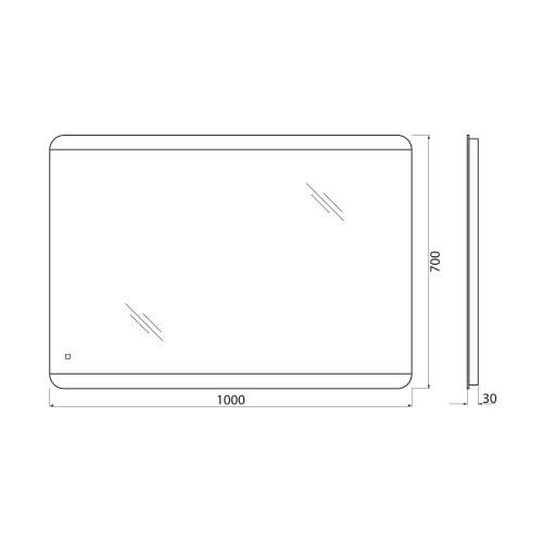 Зеркало с встроенным светильником и сенсорным выключателем SPC-CEZ-1000-700-LED-TCH, 12W, 220-240V, 1000x30x700   BELBAGNO