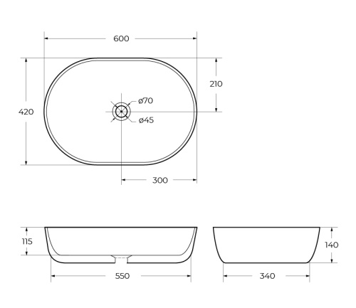 Раковина накладная керамическая   BB1084 BELBAGNO