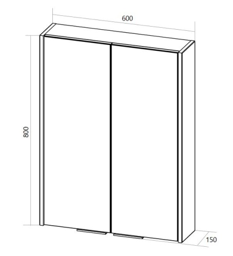 Зеркальный шкаф Gaula 60 2д.White У92511 1МАРКА