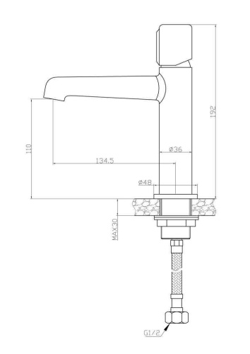 Смеситель для раковины с донным клапаном, золото UNO-LVM-ORO BELBAGNO