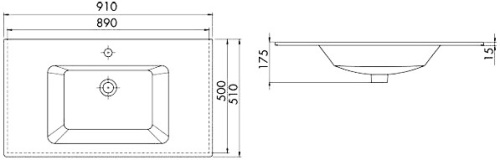 Opadiris Раковина (Cerastyle Ibiza 91, цвет антрацит) фаянс 050409-u97-01 1010/175/510