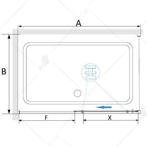 Душевой уголок RGW SV-42B (SV-12B + Z-050-2B) прямоугольный  140* 90*195 32324294-014 профиль Чёрный стекло Прозрачное 6 мм RGW