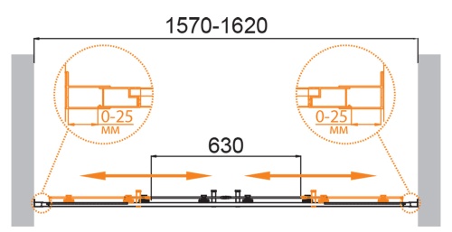 Дверь в проем MOLVENO-BF-2-160-C-Cr-IV 1600x1900 Cezares