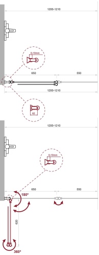 Шторка для ванной 1200x1500 UNO-V-2-120/150-C-Cr BELBAGNO