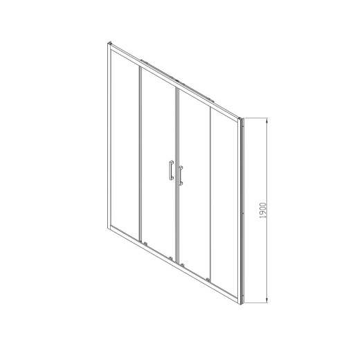 Душевая дверь Alpha VDS-3AL2160MT, 1600, хром, стекло текстурное, , шт Vincea