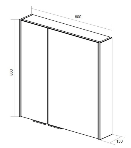 Зеркальный шкаф Gaula 80 2д.White У92513 1МАРКА