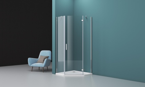 Душевой уголок пятиугольный KRAFT-P-1-100-C-Cr-R 1000x1000x1950 BelBagno