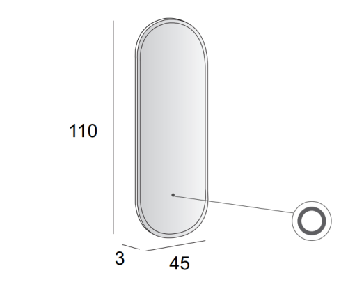 Зеркало со встроенной LED подсветкой ЗЕРКАЛА 45x110  45095 CEZARES