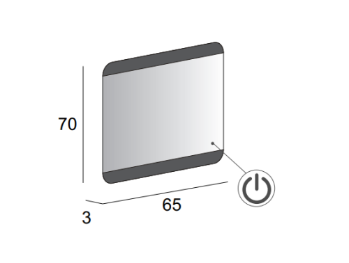 Зеркало со встроенной LED подстветкой и сенсорным выключателем Touch System, реверсивное ЗЕРКАЛА 65x70  45004 CEZARES