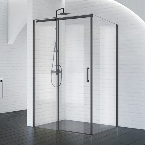 Душевой уголок прямоугольный 1300x900x1950 ACQUA-AH-1-130/90-C-NERO BELBAGNO