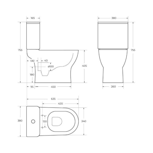 Чаша унитаза безободкового, P-trap STEAM BB130CPR BELBAGNO